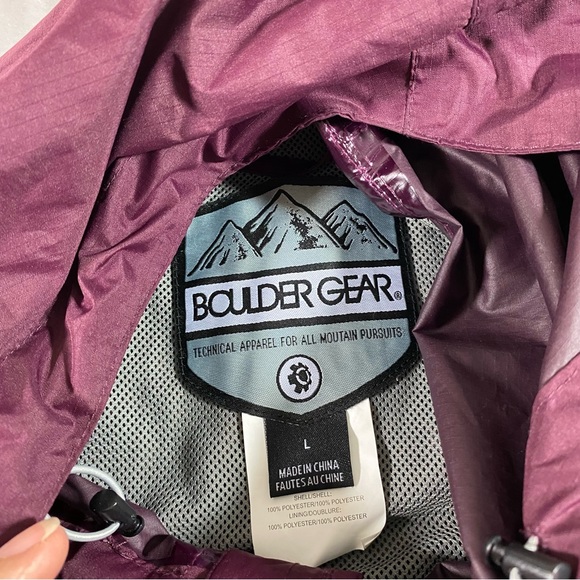 Boulder Gear Rain Jacket Hoodie Hiking Gear Woman’s Vented hoodie zip pockets - Picture 3 of 15